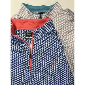 DEOLAX 1/4 Zip Performance Pullovers Men's 2XL Texas All Over Print Golf Stretch